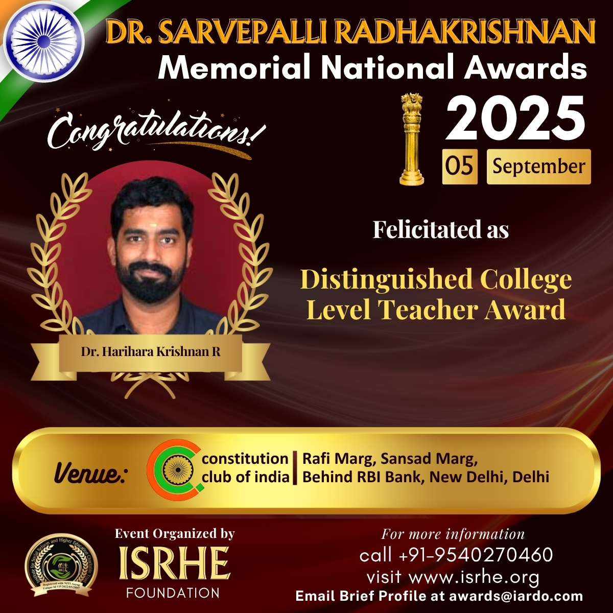 Dr. Harihara Krishnan R